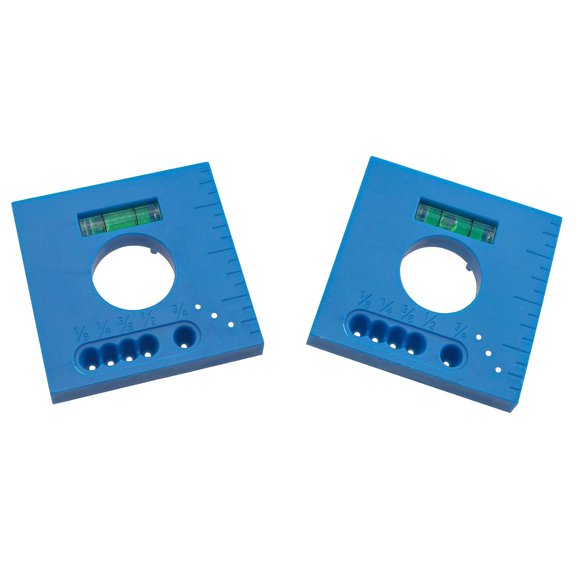 KKFEN-2PCS 51x51mm Portable Marking Offset Measuring Ruler Door and Window Leveling Tool Plastic Blue for Woodworking Positioning Marking Table Saw Parallel Cutting