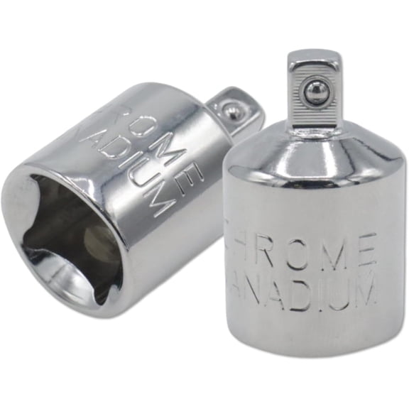 KKFEN-2Pcs 1/2" to 1/4" Socket Adapter, Chrome Vanadium Steel Reducer for Impact Wrench & Automotive Tools (Full Polished)