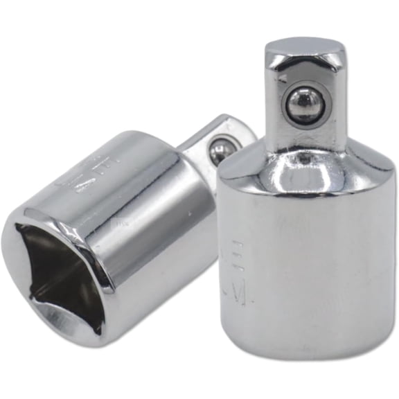 KKFEN-2Pcs 1/2" to 3/8" Socket Adapter, Chrome Vanadium Steel Reducer for Impact Wrench & Automotive Tools (Full Polished)