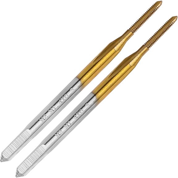KKFEN-2Pcs M1.4 X 0.3 Metric Thread Tap,M1.4 X 0.3mm M2 HSS Right Hand Thread Milling Tap