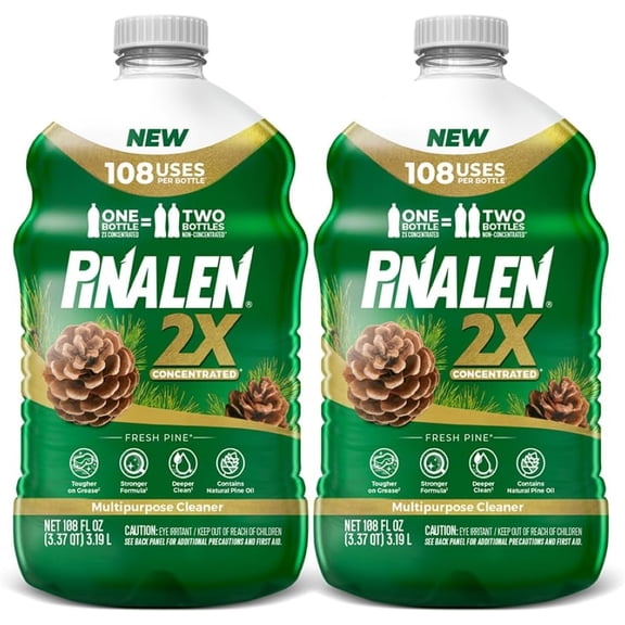 KKFEN-2X Max Aromas Concentrated Multipurpose Cleaner - Fresh Pine Scent - (2 Pack) 108 fl oz - All Purpose Cleaner for Kitchen, Bathroom, Floors & Outdoors