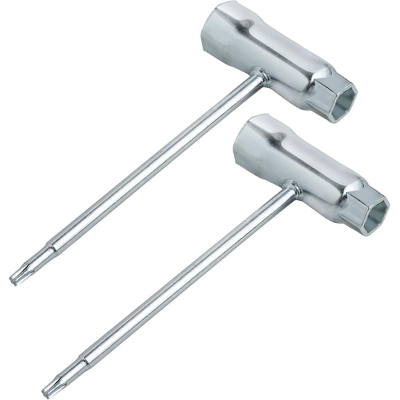 KKFEN-2pack Combination Screwdriver and Wrench, 13mm x 19mm T-Wrench and T27 Screwdriver, Socket Wrench for Spark Plug, Chainsaw Adjustment Tool
