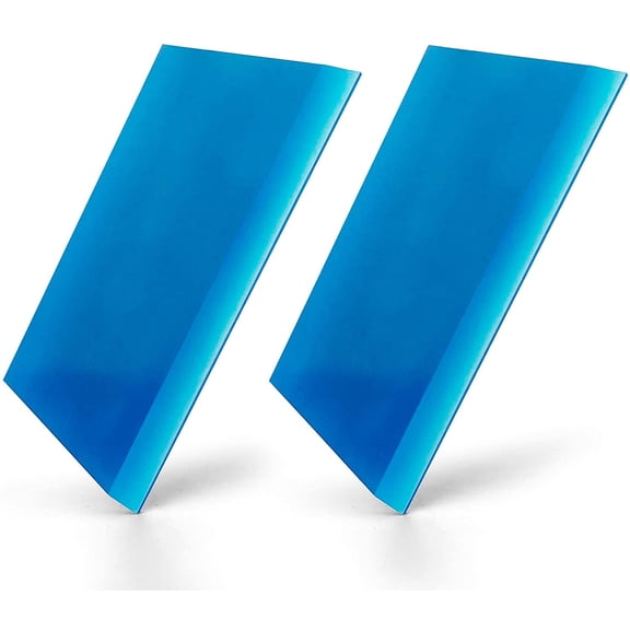 KKFEN-2pack Squeegee Blade Replacement Mini Squeegee, 5.1x 2 inch, for Cleaning Glass, Shower Door and Car Windows and Screen Printing,Blue