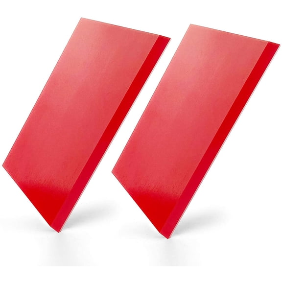KKFEN-2pack Squeegee Blades Replacement Mini Squeegee, 5.1x 2 inch, for Cleaning Glass, Shower Door and Car Windows and Screen Printing,Red