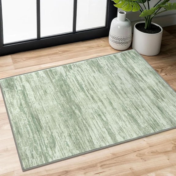 KKFEN-2x3 Modern Abstract Rug for Entryway, Lime Green Super Soft Small Area Rug, Washable Non-Slip Kitchen Rugs, Low-Pile Mat for Bedside, Indoor Door Mat