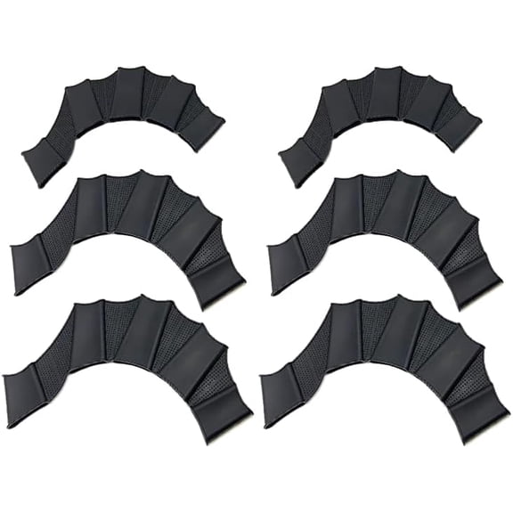 KKFEN-3 Pairs Silicone Swim Gloves - Frog Webbed Hand Paddles for Water Resistance Training | Food Grade Aqua Fitness Gear for Swimming, Surfing & Snorkeling (3 Sizes)