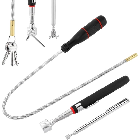 KKFEN-3 Pcs Telescoping Magnetic Pick Up Tool Kit,Extendable Magnetic Pick Up Tools,Bendable Spring Magnet Stick,Flexible Pickup Tool,Pick Up Grab Tool Set For Auto Repair