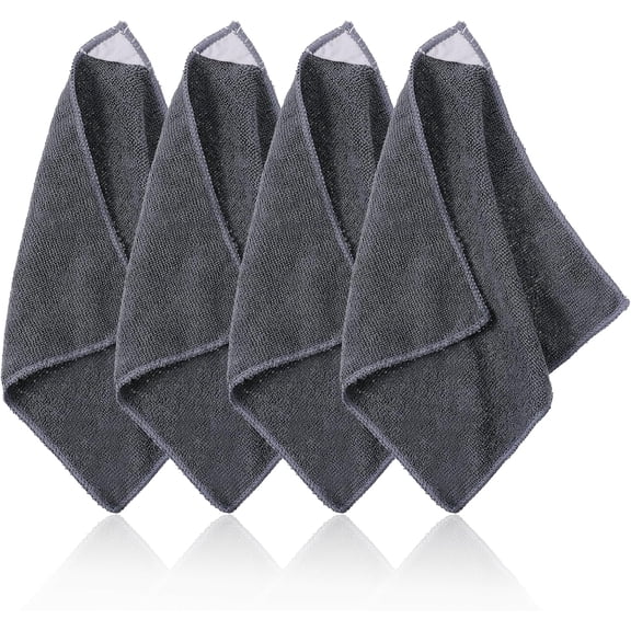 KKFEN-4 Pack Magnetic Cleaning Cloth Microfiber Dry Erase Eraser Board Cleaner Washable Whiteboard Cleaning Cloth Erasers for Blackboards Chalkboards Glassboards Home Office Gray 9.5'' x 9.5''