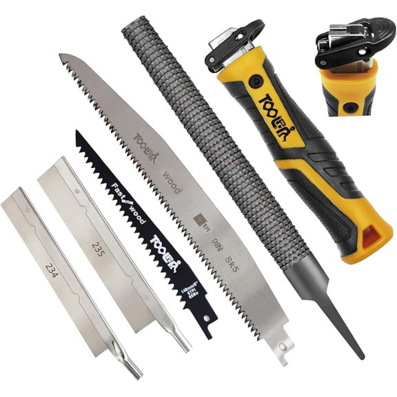 KKFEN-5 Multi founction Saw & File Set, Precision Razor, Drywall, 9 Inch Heavy Duty Extra Long Blade Saws Wood File, for Wood, Drywall, Craft, Home Repair, Portable Toolbox