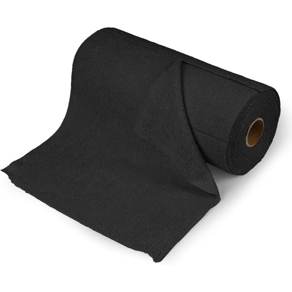 KKFEN-50PCS Microfiber Cleaning Cloth Roll, 10"10" Tear Away Microfiber Towels, Reusable Washable Cloth Paper Towels, Multi-Purpose Cleaning Rags for Car Home Kitchen Garage Shop (Black)