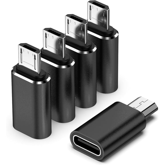 KKFEN-5Pack Micro USB to USB C OTG Adapters, Type C Female to Micro USBC Male Convert Connector Support Charge Data Sync Compatible with Nexus 5 6 Samsung Galaxy S7 S7 Edge, and MICR-USB Devices
