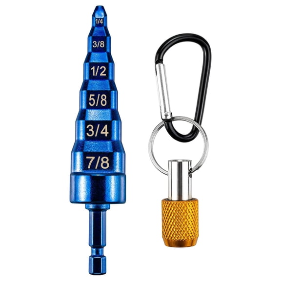 KKFEN-6 in 1 Copper Swaging Tool HVAC, Blue Copper Tube Expander with Drill Bit Set & 5cm Carabiner, Swedge Tool HVAC for 1/4, 3/8, 1/2, 5/8, 3/4, 7/8 Pipe, Swage Tools for AC Tubing Repair Swager
