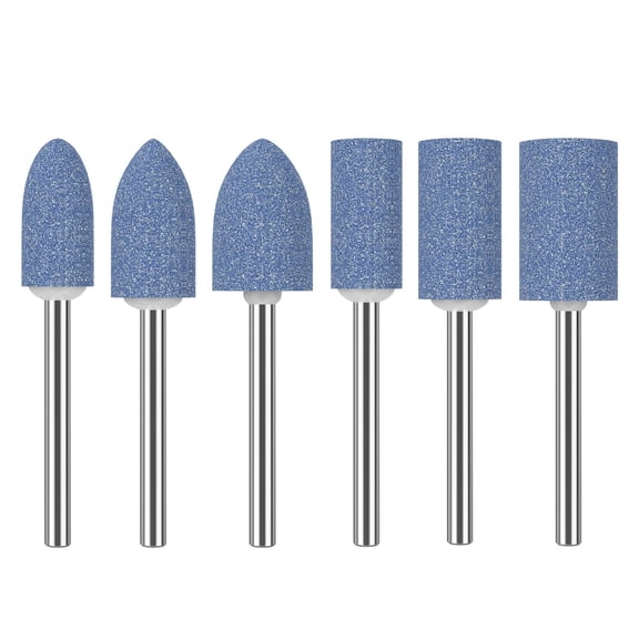 KKFEN-6 Pack Grinding Stone Set 1/8" Shank, Sanding Drill Bit for Rotary Tool Flap Wheel for Grinding, Polishing, Deburring Ferrous Metal