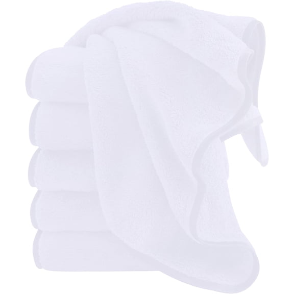 KKFEN-6 Pack Ultra Soft Microfiber Absorbent Hand Towel, Silk Hemming Towels for Bathroom - Quick Drying - Perfect for Bath, Fitness, Gym, Shower, Hotel, and Spa - 16x28 Inch, White