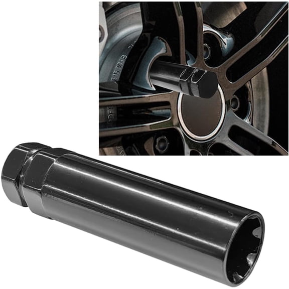 KKFEN-7 Point Spline Drive Tuner Socket Key Tool, Lug Nuts Socket Wrench Replacement Tool with 13/16" (21mm) and 7/8" (22mm) Hex, Compatible with 14x1.5, 14x2.0, 9/16 Lug Nut (Black)