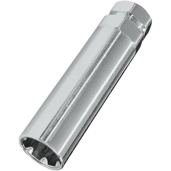 KKFEN-7 Point Spline Drive Tuner Socket Key Tool, Lug Wrench with 13/16" (21mm) and 7/8" (22mm) Hex, Wheel Lug Nut Wrench Replacement Tool, Spline Socket Set for 14x1.5, 14x2.0, 9/16 (Silver)
