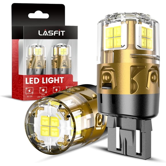 KKFEN-7443 7440 LED Bulbs Reverse Backup Light, 7444 7444na White T20 Daytime Running DRL Parking Lamp L-7440 W21W WY21W 6000K for Automotive Replacement, Plug and Play, Pack of 2