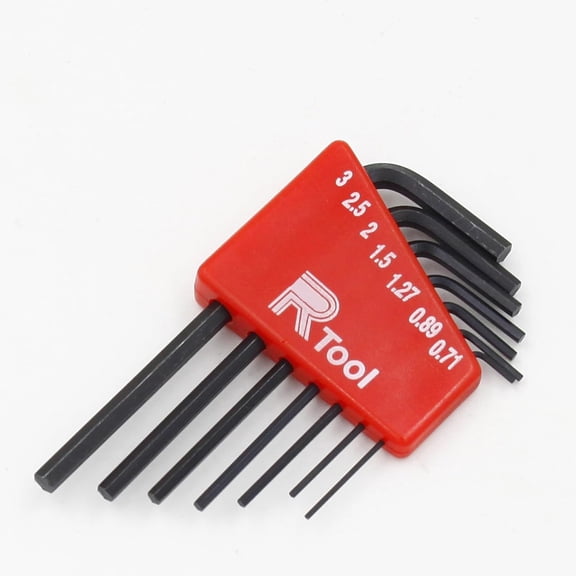 KKFEN-7pcs Mini Hex Key Allen Wrench Set (0.71mm-3mm), Small L Shaped Allen Key, Size 0.71mm, 0.89mm, 1.27mm, 1.5mm, 2mm, 2.5mm, 3mm Micro Tool