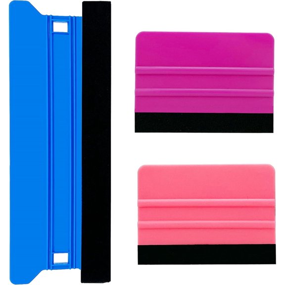 KKFEN-8.3inch Large Vinyl Wrapping Felt Squeegee with 4inch Vinyl Squeegee Applicator for Fastly Installing Vehicle Tinting Film Graphic or Wallpaper, Finish Smoothing/Cleaning Work, 3pack