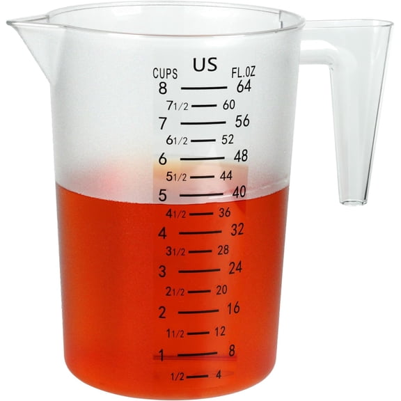 KKFEN-8 Cup/2-Quart Large Measuring Cups, Clear, Strong Food Grade Liquid Measure Pitcher, for Home Hobbies/Professional Kitchen