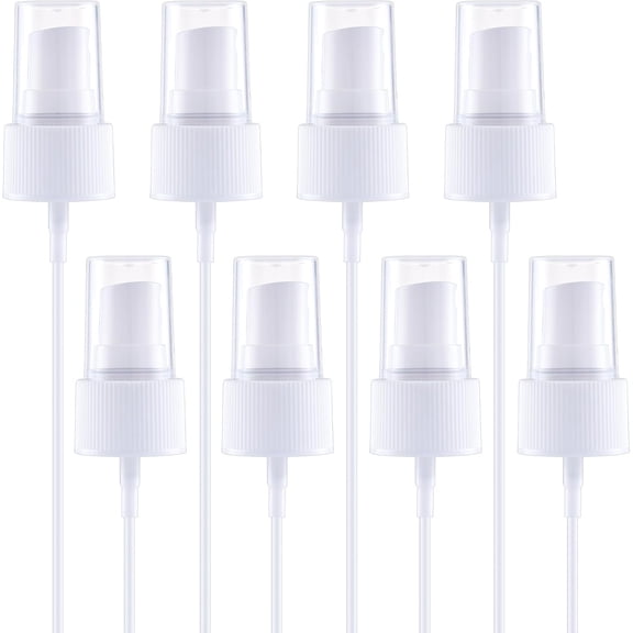 KKFEN-8 Pcs Spray Bottle Top, Nozzle Sprayer Tops Replacement, Plastic Fine Mist Sprayer Pump for Essential Oil, Cleaning Solutions (24/410 Cap Size)