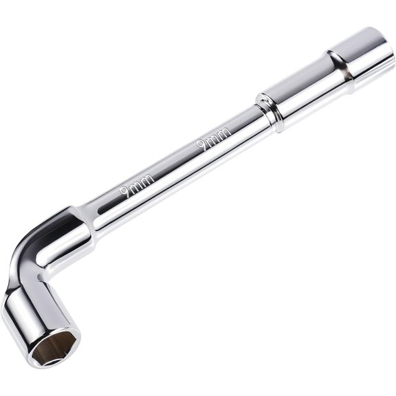 KKFEN-9mm Metric L Hex Socket WrenchElbow Double-Head Casing Angled Open Hex 6 point Socket WrenchL Shaped Angled Open Hexagon Socketed Wrenches for Automotive & Machinery Repair