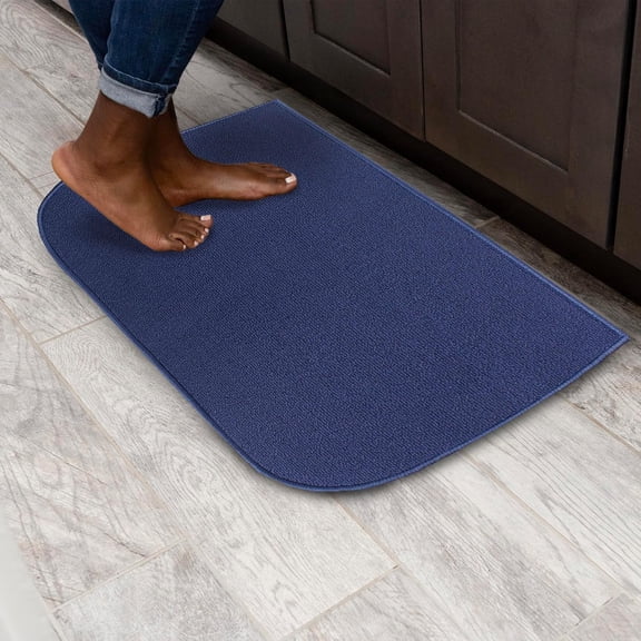 KKFEN-Accent Rug, Washable, Stain Resistant Kitchen Rug with Latex Backing, Door Mat for Floor, 20"x36", Blue