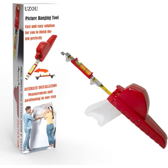 KKFEN-All-in-One Picture Hanging Tool, Picture Hanger, Picture Frame Level Ruler, Portable Picture Leveling and Hanging Tool, Perfect to Hang Pictures, Mirrors, TVs, and Shelves