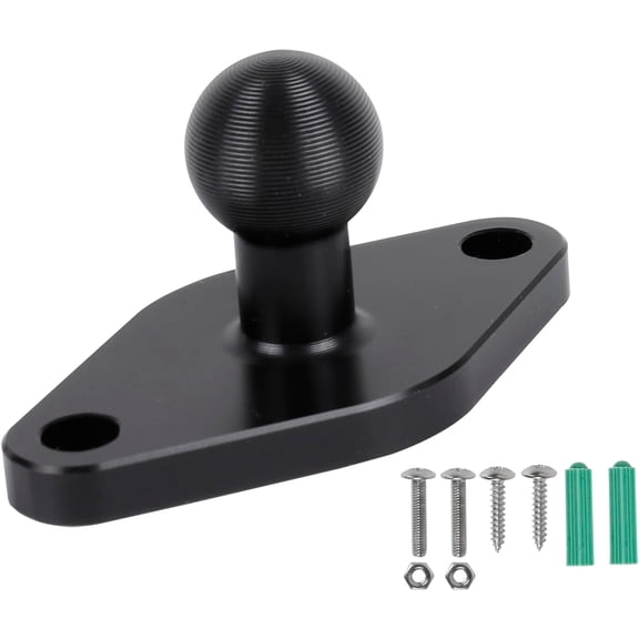 KKFEN-Aluminum Alloy AMPS to 17mm Ball Adapter, Drill Mount Ball Plate Base Meets Industry Standard AMPS Hole Pattern,Compatible with Garmin Nuvi Dezl Drive Drivesmart Zumo RV and More