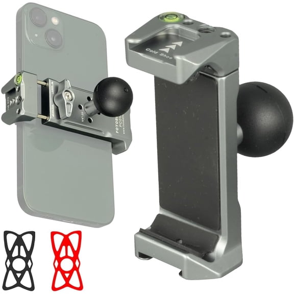 KKFEN-Aluminum Cell Phone Holder with 1 Inch Ball Mount Adapter Compatible with RAM mounts B Size 1" Socket Arm Bike Motorcycle Car Phone Mount, Double Protection Anti-loosening Locking knob