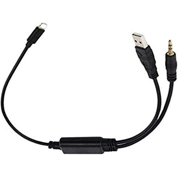 KKFEN-Auxillary Input Connector Car AUX Cable Stereo 3.5mm Interface Compatible with 1 3 5 Series X6 Z4 e39 e85 Y Cable for 14 Pro 13 12 11 Pro Max X X 8 7 7 Plus 6 6S Plus (A)