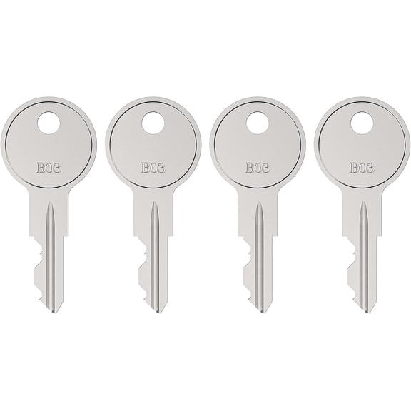 KKFEN-B03 Replacement Keys 4 Pack for Husky & Dewalt Tool Box Lock - Pre-Cut for Tool Chest, Cabinet, Truck Toolbox