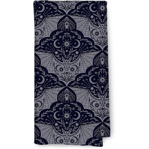 KKFEN-Bat Spider Gothic Halloween Hand & Dish Towels - 16x24 Inch, Witchy Dark Academia Style for Kitchen & Bathroom Decor