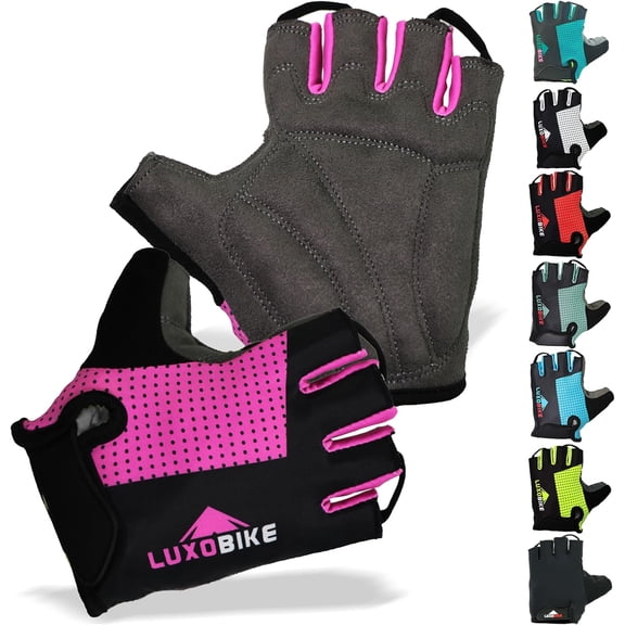 KKFEN-Bike Gloves for Men Cycling Biking Gloves Women - Padded Shock Absorbing Bicycle Riding, Anti-Slip Breahtable Half-Finger 's for Mountain Biker Ebike