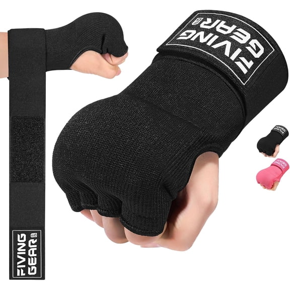 KKFEN-Boxing Hand Wraps Inner Gloves, Half Finger, Elasticated Bandages, Under Mitts, Fist Protection, Muay Thai, Kickboxing, MMA, Martial Arts