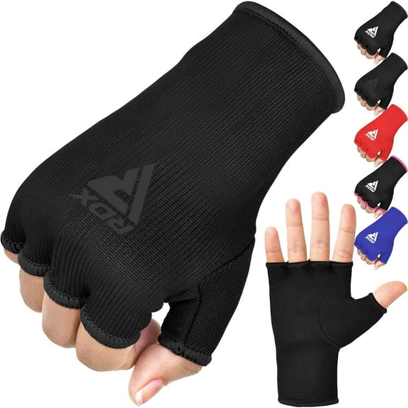 KKFEN-Boxing Hand Wraps Inner Gloves Men Women, Half Finger Elasticated Bandages, Under Mitts Fist Protection, Muay Thai, Kickboxing, MMA, Martial Arts Speed Bag Punching Training