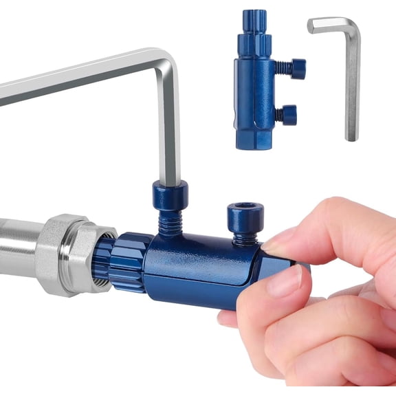 KKFEN-Broken Pipe Extractor Tool, Screw Extractor Set for Pipe Wrench, Faucet Removal Tool for 1/2", 3/4", 1", Stripped Screw Removal Tool for Rusted/Damaged Faucet Bolts & Pipes(Blue)