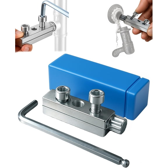 KKFEN-Broken Valve Thread Extractor, Broken Pipe Extractor Tool, Multifunctional Easy Out Pipe Extractor Set for Damaged Faucet Water Pipe Remover (1 Set, 1/2", 3/4" Compatible)