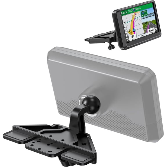 KKFEN-CD Slot GPS Mount  Compatible with 17mm Ball Head GPS Devices, Stable & Adjustable CD-Slot Holder That Wont Block View or Damage Slot