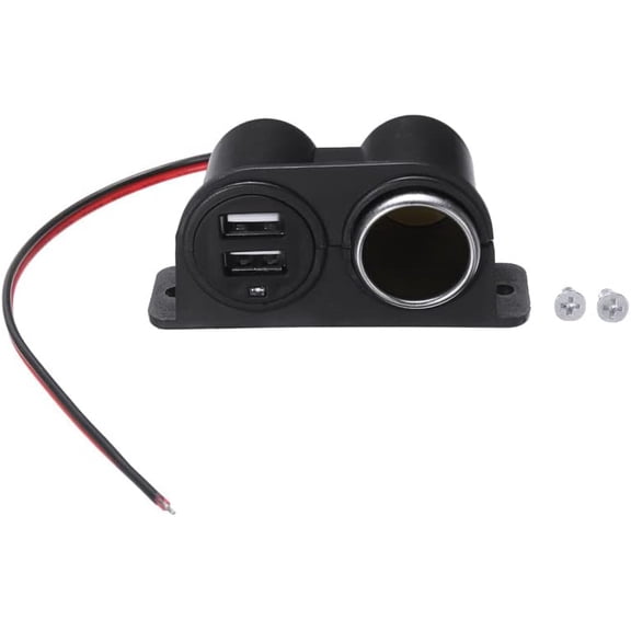 KKFEN-Car Under Dash Mount Cigarette Lighter 3.1A Dual USB Power Charger Outlet Socket Plug Adapter Quick Charge DC Splitter Dashboard Expansion for 12V/24V Vehicle Truck SUV Motorcycle Boat