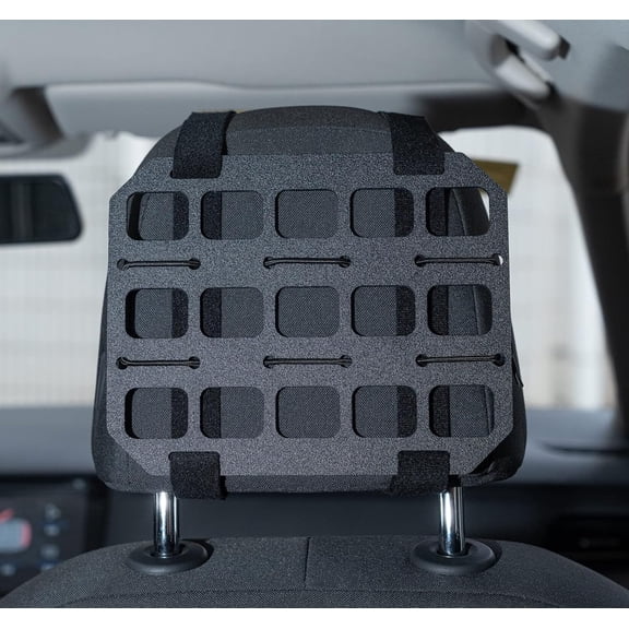 KKFEN-Car Headrest Organizer MOLLE Panel for Vehicle Seat Back EDC Pouch Tool Holster Bag Gadget Holder Backpack Insert Panel Tactical Gear Rack Truck Equipment Plate Modular Storage Shelf