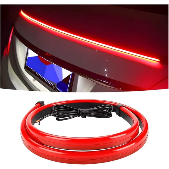 KKFEN-Car LED Brake LED Strip Light, 35inch 144LED DC12V High Mount Stop Brake Light Bar, Rear Window Warning Signal Light for Vehicles Trucks Cars