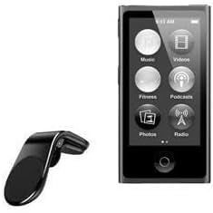 KKFEN-Car Mount Compatible with iPod Nano (7th Gen 2012) - MagnetoMount Clip, Metal Car Air Vent Strong Magnet Mount - Jet Black