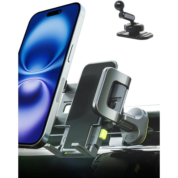 KKFEN-Car Phone Holder, TripGrip Phone Mount for Car Dashboard & Air Vent, 360 Rotation One-Hand Release Car Cell Phone Holder for iPhone, Samsung, Androids.