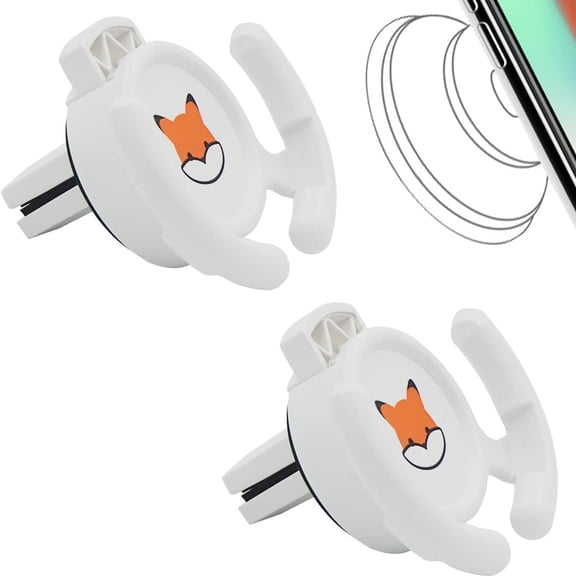 KKFEN-Car Vent Mount Holder 2 Pack - Compatible with Popsocket - Car Mount made for Pop Socket Grips Collapsible Phone Holder for Pop Mount with Secure AC Vent Clip, Horizontal Air Vent ONLY (White)