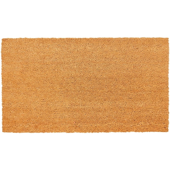 KKFEN-Coir Doormat with Heavy-Duty, Weather Resistant, Non-Slip PVC Backing | 17 by 30 Inches, 0.6 Inch Pile Height | Perfect for Indoor and Outdoor Use (Blank)