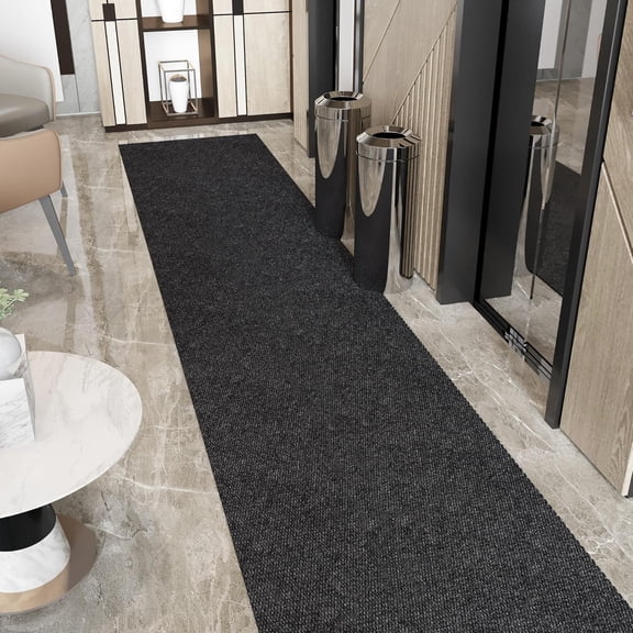 KKFEN-Commercial Scrape Rib Entry Mat Heavy Duty Ribbed Floor Mat for High Traffic Non Slip Rubber Back, Waterproof Indoor Outdoor Use for Offices, Schools, Lobbies, 2'7" x 3', B