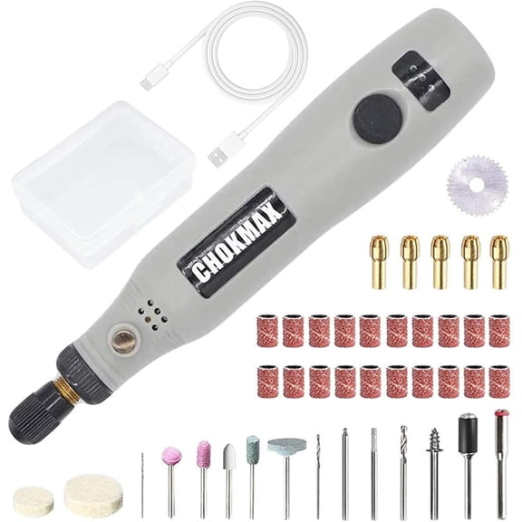 KKFEN-Cordless Rotary Tool, 3.7V Li-ion Mini Rotary Multi-Tool Kit with Variable Speed, 42pcs Accessories Kit Electric Rotary DIY Grinder for Polishing, Cleaning and Engraving