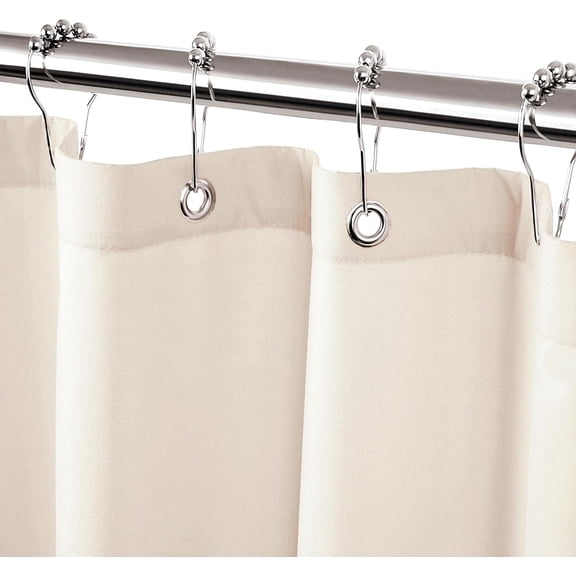 KKFEN-Cream White Fabric Shower Curtain Liner with 3 Large Magnets, Waterproof & Soft Cloth Shower Curtain Liner,Washable Shower Curtain for Bathroom,72 x 78 inches,Cortinas de Bao