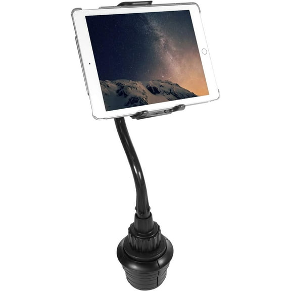 KKFEN-Cup Holder Tablet Mount for Car - Sturdy and Adjustable Design - Tablet Holder for Car Cup Holder - Compatible with iPad Pro/Air/Mini, etc.
